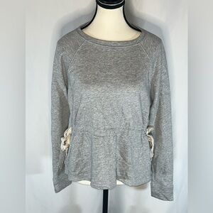 Athleta Raglan French Terry Cinch Studio Pullover Sweatshirt Sz Small Coquette
